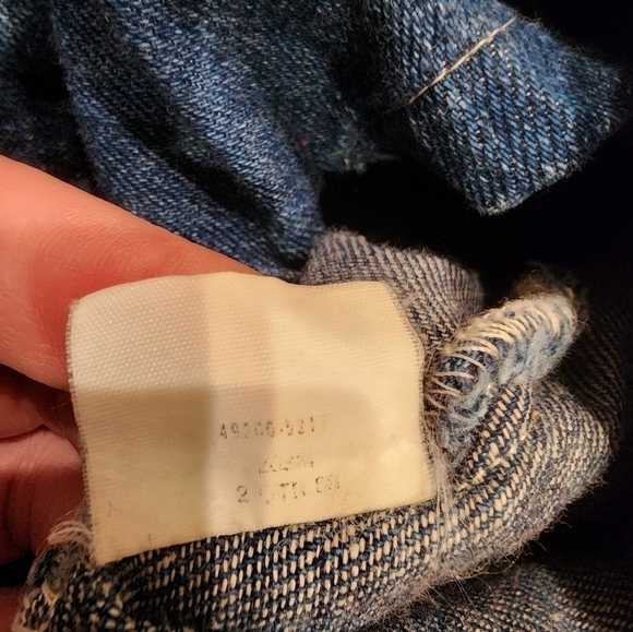 Vintage Levis Cropped Jean Jacket Rhinestones Studded - Picture 11 of 15